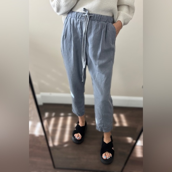 Zara Elastic waist Drawstring Joggers lyocell linen blend sz S - Picture 1 of 11